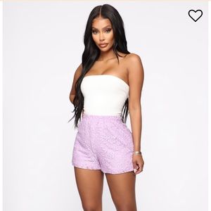 Fashion Nova High Rise Lace Shorts